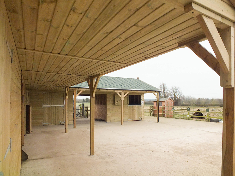 Equestrian yard getting ready for winter
