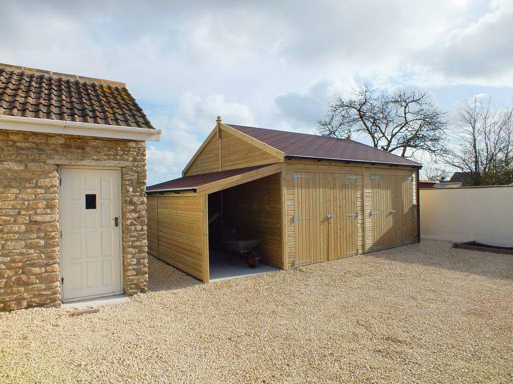 wooden garden garage for tools